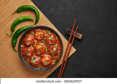 veg-manchurian-gravy-balls-black-260nw-1850620927